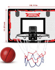 Basketball Hoop Indoor, LED Light Mini Basketball Hoops with 2 Balls & Electronic Scoreboard, over the Door Basketball Hoop