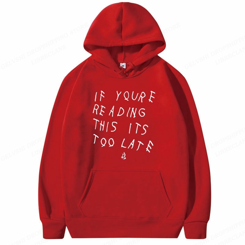 It's Too Late Hoodie - Trendy Streetwear Essential | Retro Oversized Graphic Print Hoodie