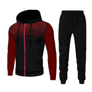 Men's 2 Piece Sweatsuits Full Zip up Hoodie and Jogger Sweatpant Athletic Set Two Piece Casual Sport Tracksuit