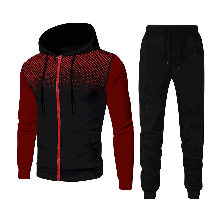 Men's 2 Piece Sweatsuits Full Zip up Hoodie and Jogger Sweatpant Athletic Set Two Piece Casual Sport Tracksuit