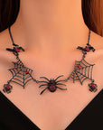 Halloween Spider And Spider Web Necklace Personality Clavicle Necklace Fashion Jewelry Accessories