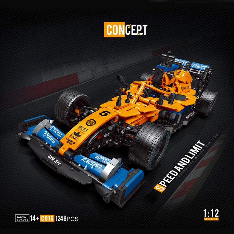 High-Tech Building Blocks F1 Formula 1 Remote Control Super Racing Car Moc Bricks RC Technical Model Toy Creative Expert 1089Pcs