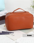 Large-Capacity Leather Cosmetic Bag