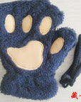 Winter Lovely Half Cover Paw Bear Cat Claw Gloves Short Finger