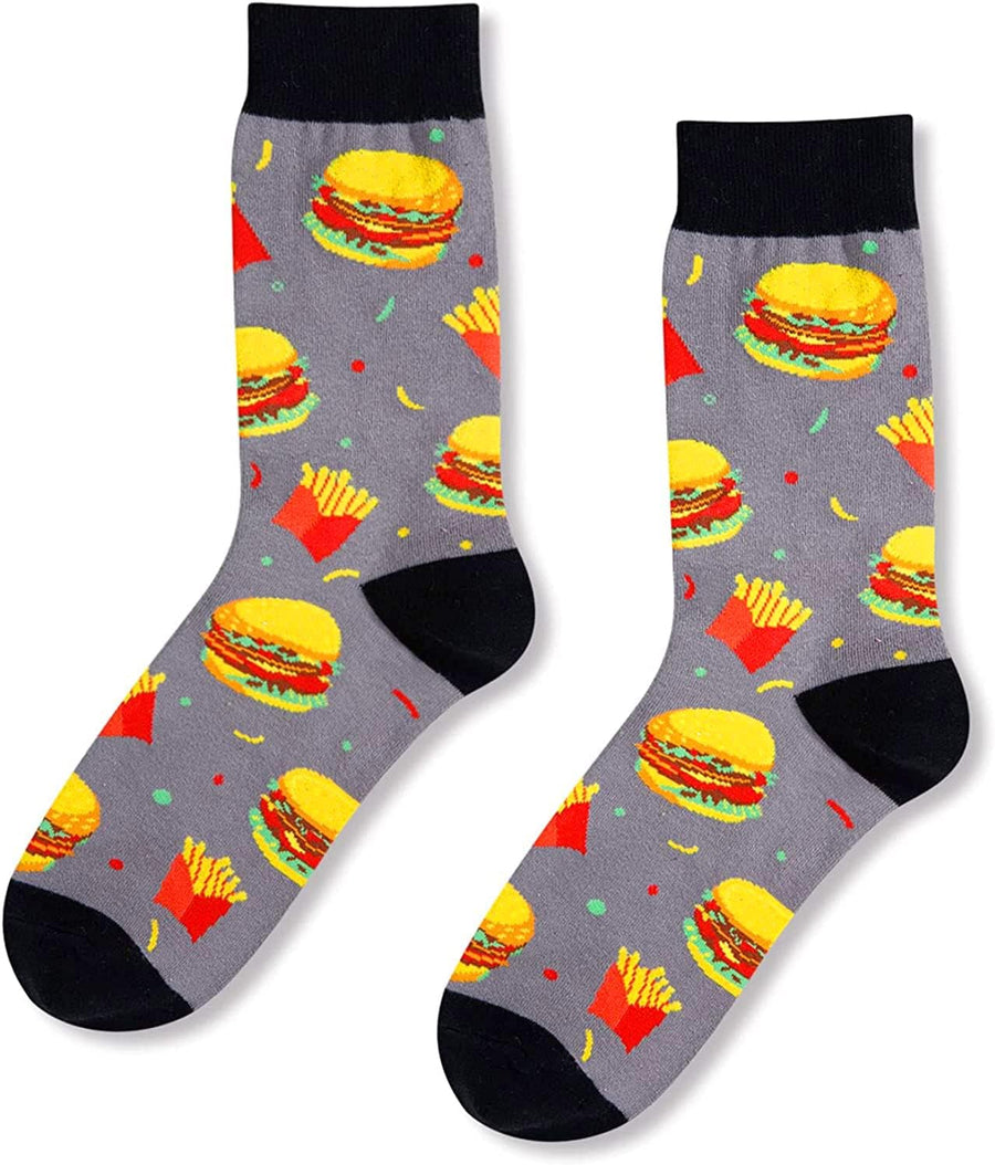 Funny Donut Gifts Pickle Burger Gifts for Men, Donut Pickle Burger Socks