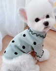 Dot turtleneck dog bottoming shirt