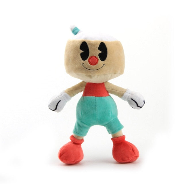 Cuphead merchandise Collectible plushies Video game plush dolls Cuphead characters Cartoon plush toys Mugman plushies Cute game character dolls Cuphead fan merchandise Stuffed Cuphead figures Animated plush collectibles