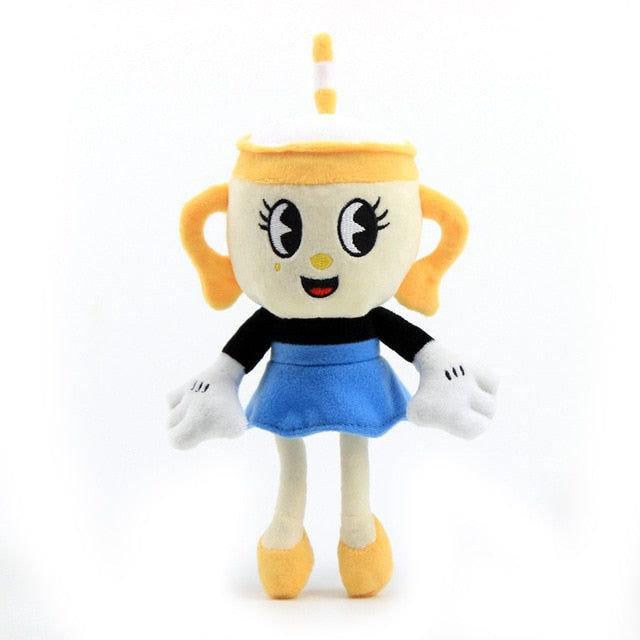 Cuphead merchandise Collectible plushies Video game plush dolls Cuphead characters Cartoon plush toys Mugman plushies Cute game character dolls Cuphead fan merchandise Stuffed Cuphead figures Animated plush collectibles