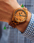 Wooden Watches for Men, Japanese Quartz Movement, Stylish Exotic Wrist Watch with Adjustable Stainless Steel Buckle