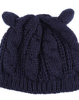 Hand Made 3D Cute Knitted Cat Ear Beanie For Winter