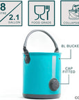 2-In-1 Collapsible Camping Water Container with Spigot - 2 Gallon Portable Bucket & Camping Water Jug with Spout - Sports Water Jug - RV Bucket - Water Jug Dispenser - Camping Essentials