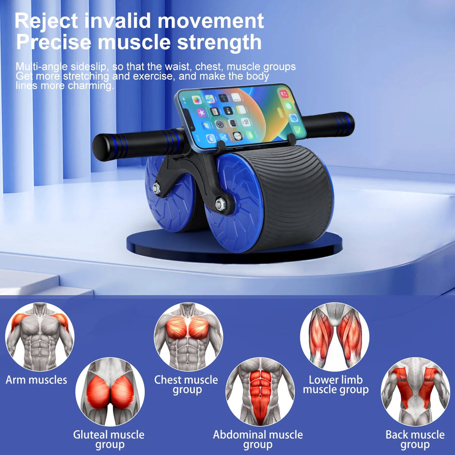 Ultimate Ab Roller Wheel - Automatic Rebound for Core Strength & Muscle Building at Home - Perfect for All Fitness Levels!