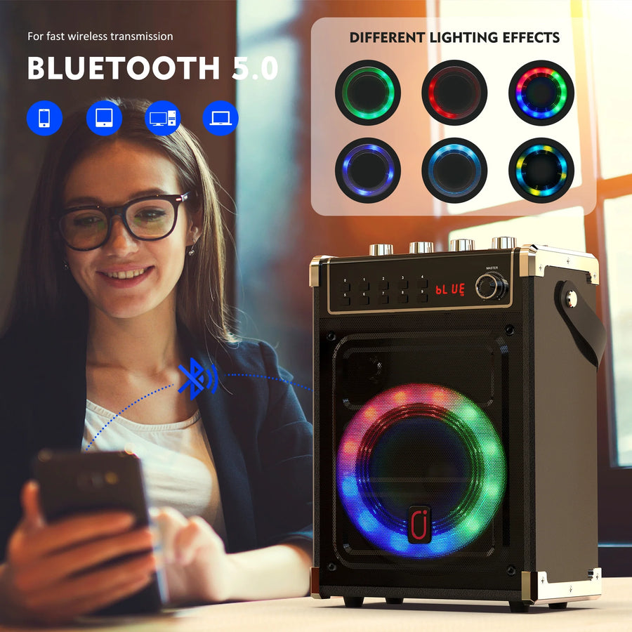 Bluetooth Karaoke Machine for Adult, Singing Machine Karaoke System with 2 Karaoke Microphones