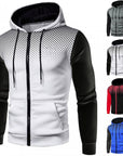 Mens Hoodies,Men'S Fashion Polka Dot Athletic Hoodies Full-Zip Sports Hooded Sweatshirt Long Sleeve Mens Pullover Tops