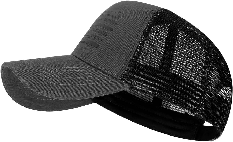 Baseball Cap American Flag Trucker Hat for Men Women 3D Embossed Logo Adjustable Outdoor Mesh Snapback Hat