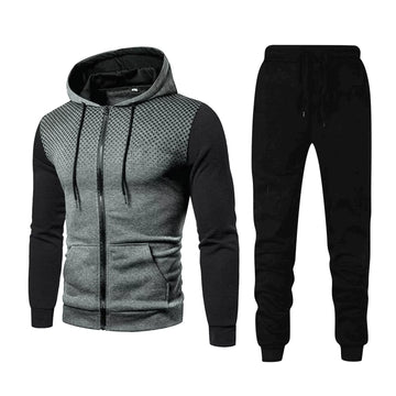 Men's 2 Piece Sweatsuits Full Zip up Hoodie and Jogger Sweatpant Athletic Set Two Piece Casual Sport Tracksuit