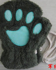 Winter Lovely Half Cover Paw Bear Cat Claw Gloves Short Finger