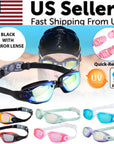 Clear Comfortable Swimming Goggles UV- Anti-Fog Swim Glasses Mirror Adult & Kids