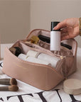 Large-Capacity Leather Cosmetic Bag