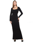 Two-in-one With Lining Double-layer Belly Contracting Hip Lifting Long Sleeve Narrow Dress