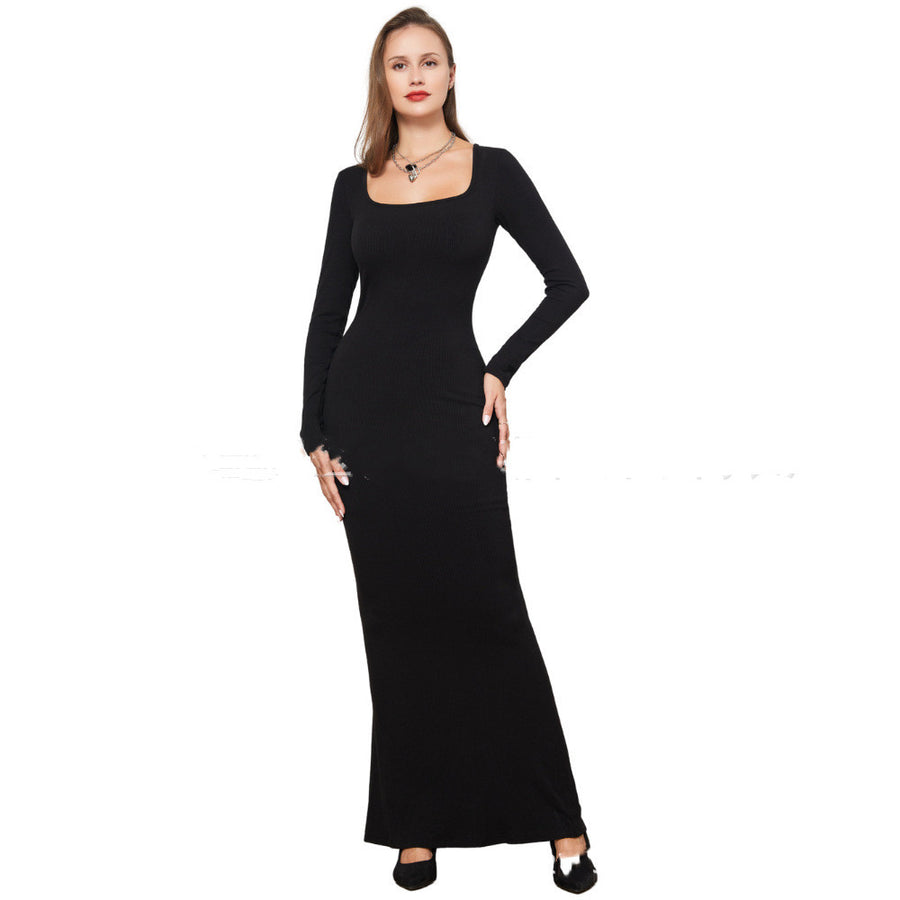 Stylish Long Sleeve Narrow Dress – Lifting, Shaping, and Seamless DesignTwo-in-one long sleeve narrow dress with double-layer belly lining, providing waist support, shaping, and hip lifting for a flattering fit.