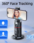 Auto Face Tracking Phone Holder Tripod, No App Required, 360° Rotation Smart Face Body Tracking Tripod Selfie Phone Camera Mount Cell Phone Stand for TIK Tok, Vlog, Live Streaming, Youtube Video