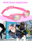 Clear Comfortable Swimming Goggles UV- Anti-Fog Swim Glasses Mirror Adult & Kids