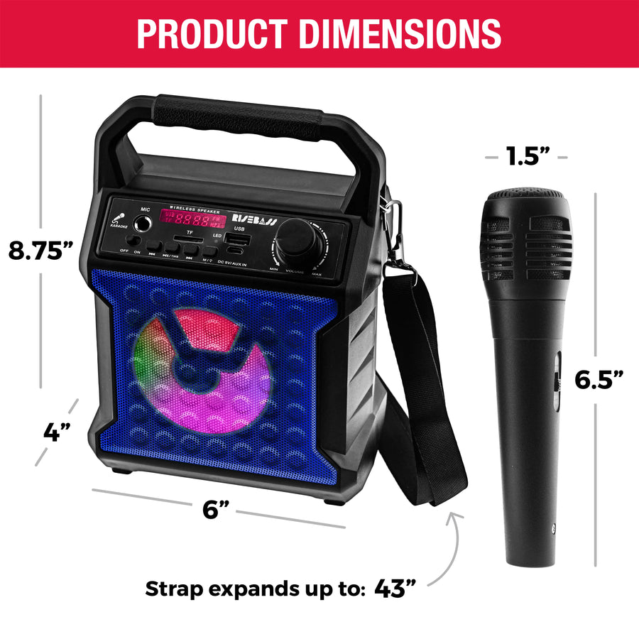 Risebass Portable Karaoke Machine with Microphone - Home Karaoke System with Party Lights for Kids and Adults