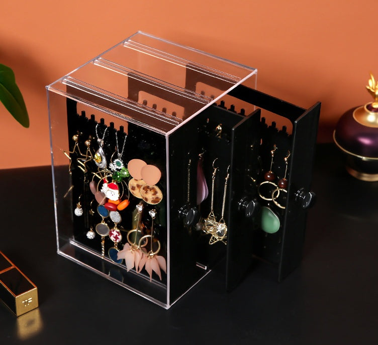 Compact acrylic cosmetic organizer with drawers, designed for efficient makeup and beauty product storage