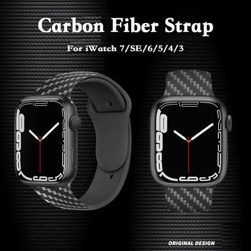 Sleek and stylish carbon fiber Apple Watch band designed for durability and luxury, offering a premium upgrade to your Apple Watch accessories.