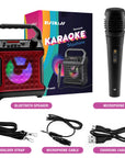 Risebass Portable Karaoke Machine with Microphone - Home Karaoke System with Party Lights for Kids and Adults