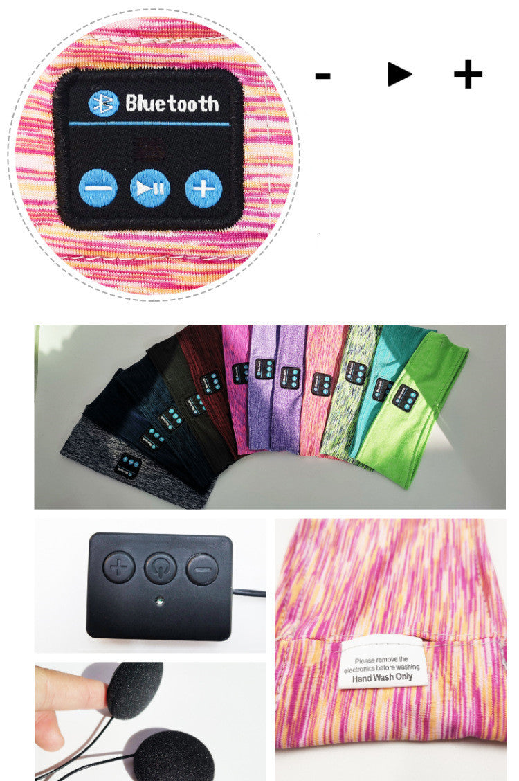 A pink Bluetooth music headband designed as a wireless eye mask, featuring hands-free calling, voice control, and stereo sound. Ideal for running, relaxing, or sleeping, offering a comfortable, head-mounted fit with Bluetooth 5.0 connectivity.




