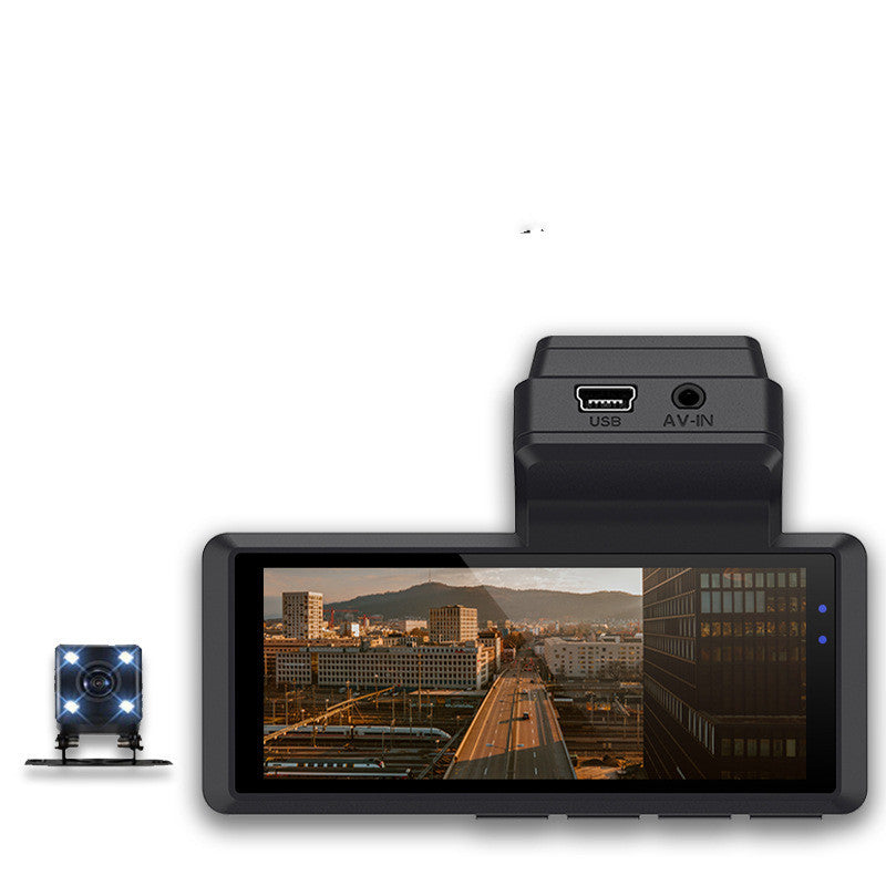 FOCUWAY T5 dash cam featuring a hidden driving recorder design with front and rear dual lenses for full vehicle coverage. Equipped with 170° shooting angle and 12 million pixels, it captures clear footage of both the front and rear, ideal for discreet installation on the front windshield.