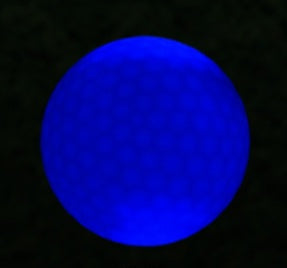LED golf ball with flashing lights, made from durable Dupont Sarin material. Ideal for nighttime golf, featuring a 42.6mm size and 45-gram weight for high visibility and easy tracking in low-light conditions