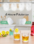 High-capacity nugget ice maker producing 26.5lbs per day, offering consistent and efficient cooling for drinks and events.