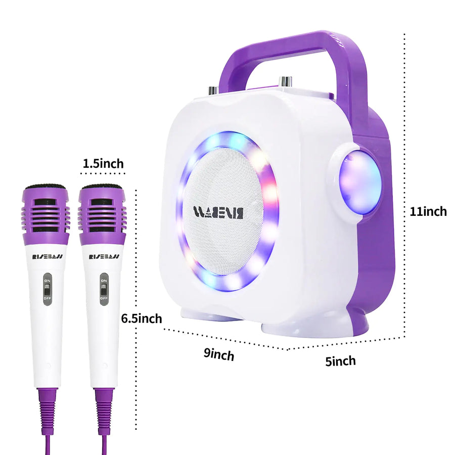 Karaoke Machine for Kids - Bluetooth Speaker with 2 Microphone - Portable Kids Karaoke Machine for Girls and Boys