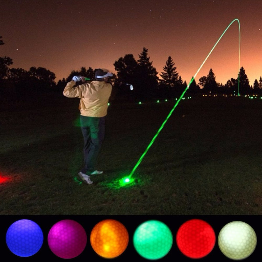 LED golf ball with flashing lights, made from durable Dupont Sarin material. Ideal for nighttime golf, featuring a 42.6mm size and 45-gram weight for high visibility and easy tracking in low-light conditions