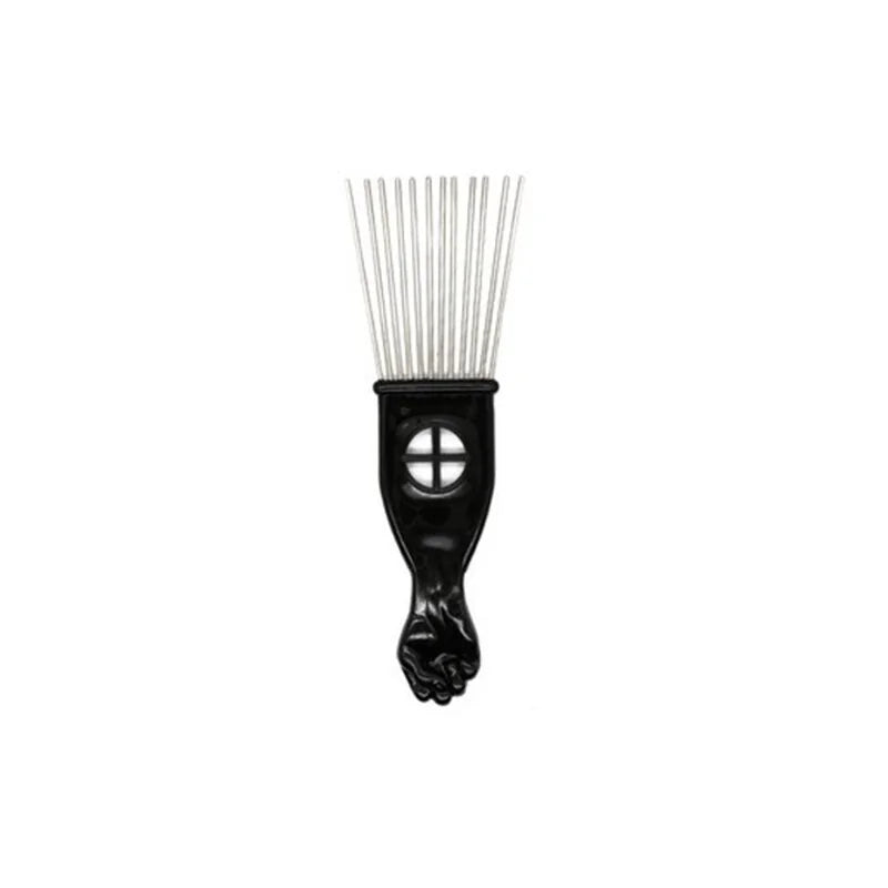 Static-free afro pick comb Metal detangling comb Afro hair styling tool Anti-frizz metal pick comb Durable afro comb for curls Wide-tooth metal pick Afro hair care essential Stylish metal hair comb Static-resistant hair pick Metal pick for natural hair