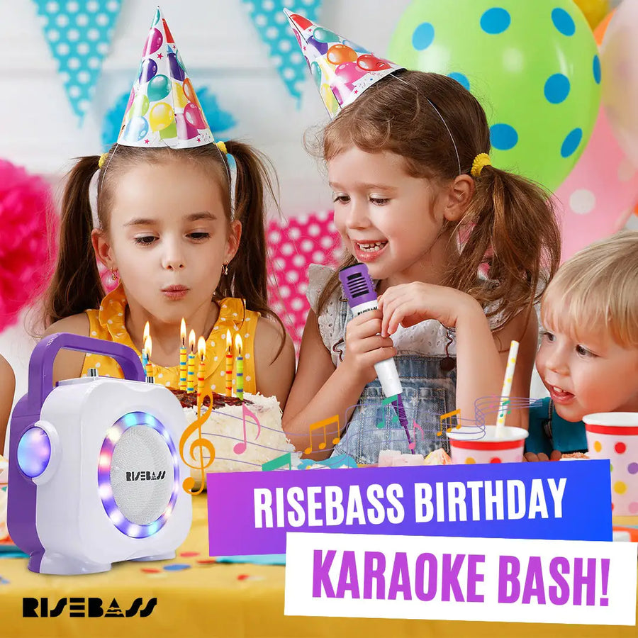 "Bring the joy of karaoke anywhere with the Mini Karaoke Machine and Wireless Microphone! Compact, lightweight, and easy to carry, this device features Bluetooth connectivity, LED lights, and rechargeable battery power. Perfect for kids and adults alike, it ensures hours of musical entertainment on the go."
