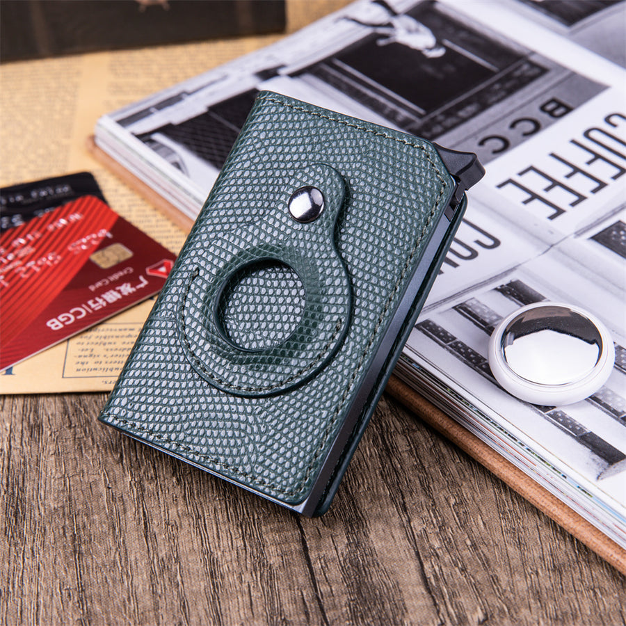 Stylish Minimalist Wallet for Men, crafted from metal, offering anti-theft features and a built-in Bluetooth tracker.