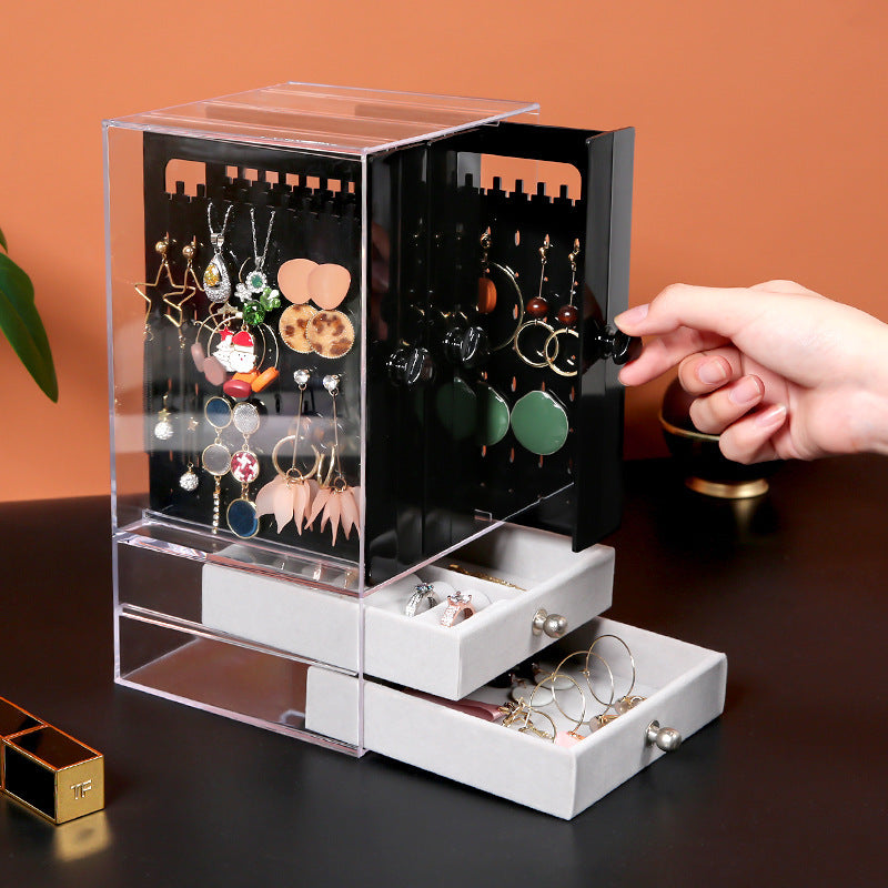 Compact acrylic cosmetic organizer with drawers, designed for efficient makeup and beauty product storage