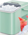 Portable ice maker with a single-door design, delivering fresh nugget ice for parties, camping, and everyday use.