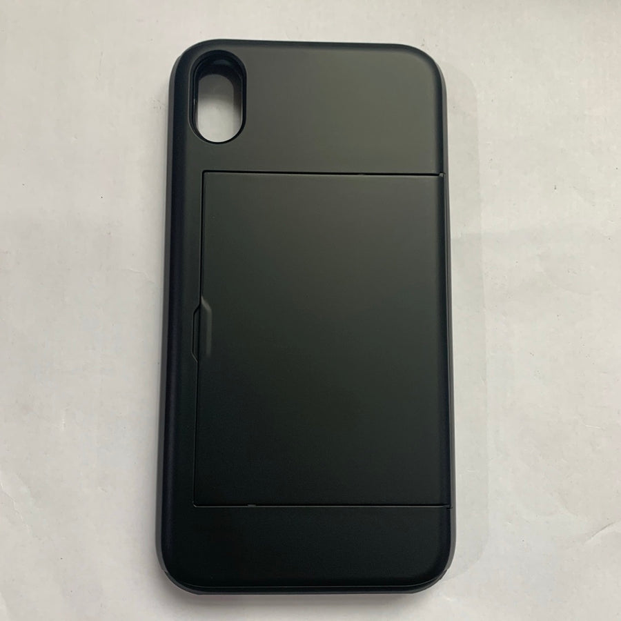 Dual layer hybrid defender armor case with card holder for Android phones. Made from durable TPU and PC materials, the case offers shock protection and has a built-in card pocket to store 2-3 cards or cash for added convenience