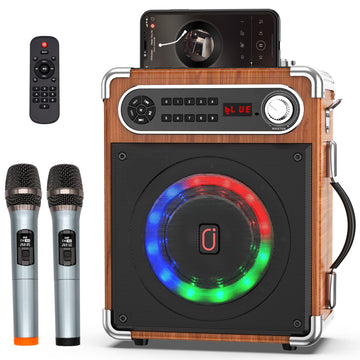 -S55 Singing Karaoke Machine, Bluetooth Speaker with 2 Karaoke MicrJYX S55 Karaoke Machine with Bluetooth, 2 wireless microphones, TV connectivity, and powerful sound, perfect for both kids and adults, for endless karaoke fun
ophones, Home Karaoke System, FM Radio