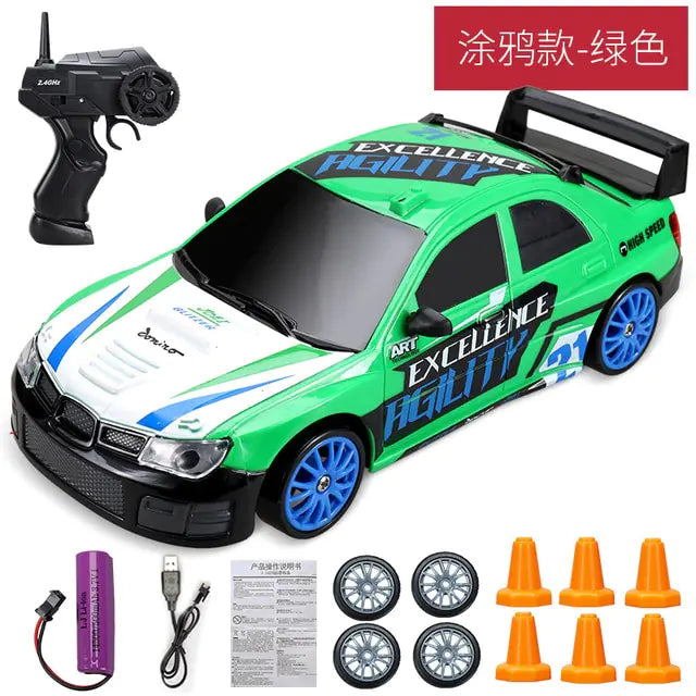 "Professional-grade RC drift car with advanced features for competitive racing."

