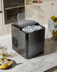Quick ice-making machine with self-cleaning capabilities, producing nugget ice in minutes for versatile applications.