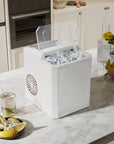 Quick ice-making machine with self-cleaning capabilities, producing nugget ice in minutes for versatile applications.