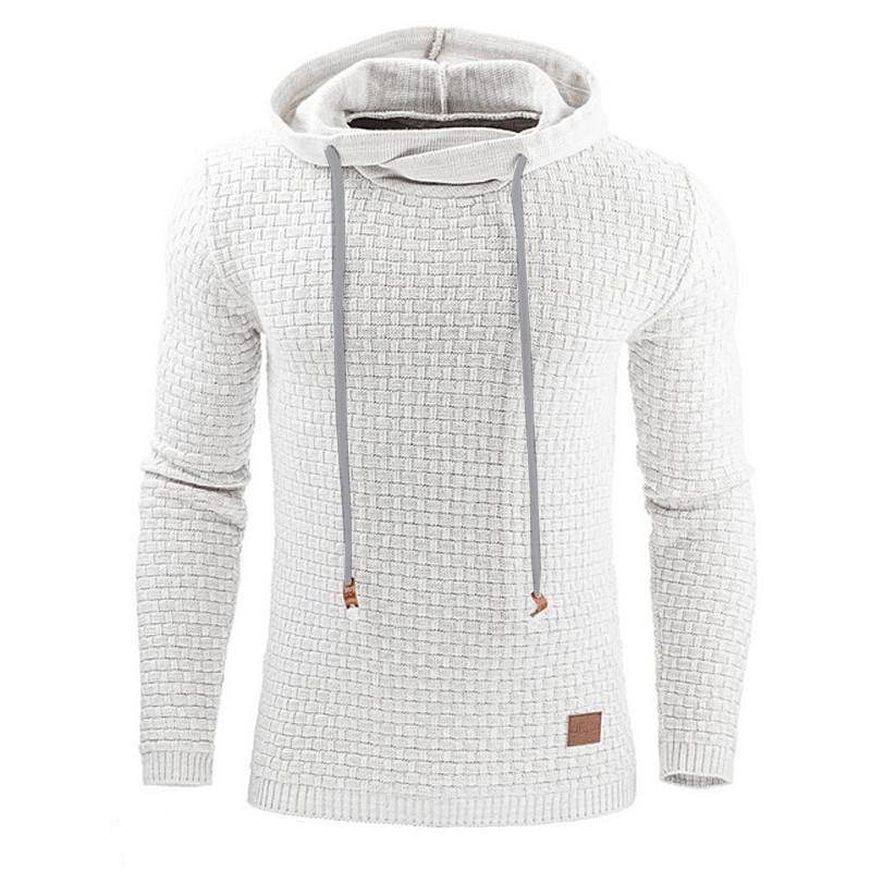 Close-up image of a premium fabric Men’s Streetwear Hoodie with a minimalist neutral tone design.