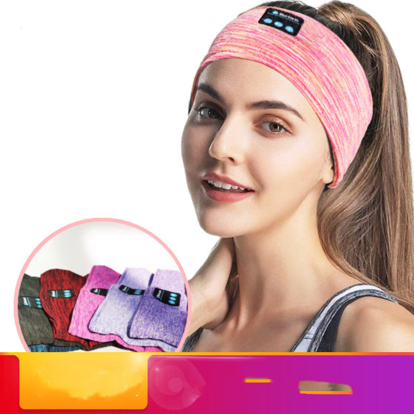 A pink Bluetooth music headband designed as a wireless eye mask, featuring hands-free calling, voice control, and stereo sound. Ideal for running, relaxing, or sleeping, offering a comfortable, head-mounted fit with Bluetooth 5.0 connectivity.




