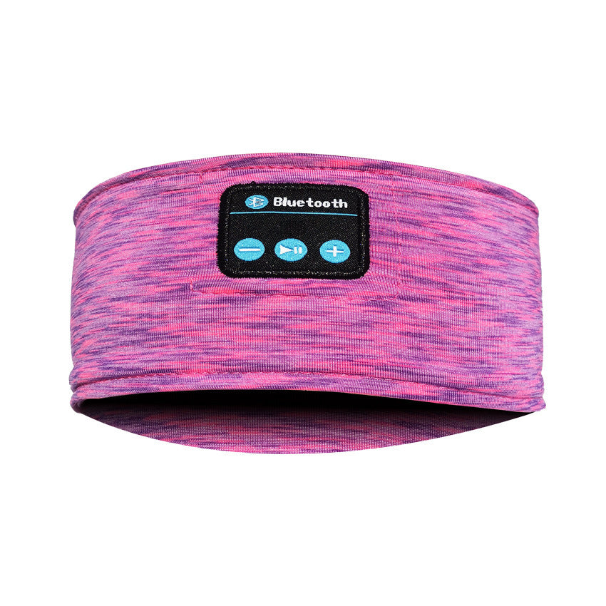 A pink Bluetooth music headband designed as a wireless eye mask, featuring hands-free calling, voice control, and stereo sound. Ideal for running, relaxing, or sleeping, offering a comfortable, head-mounted fit with Bluetooth 5.0 connectivity.




